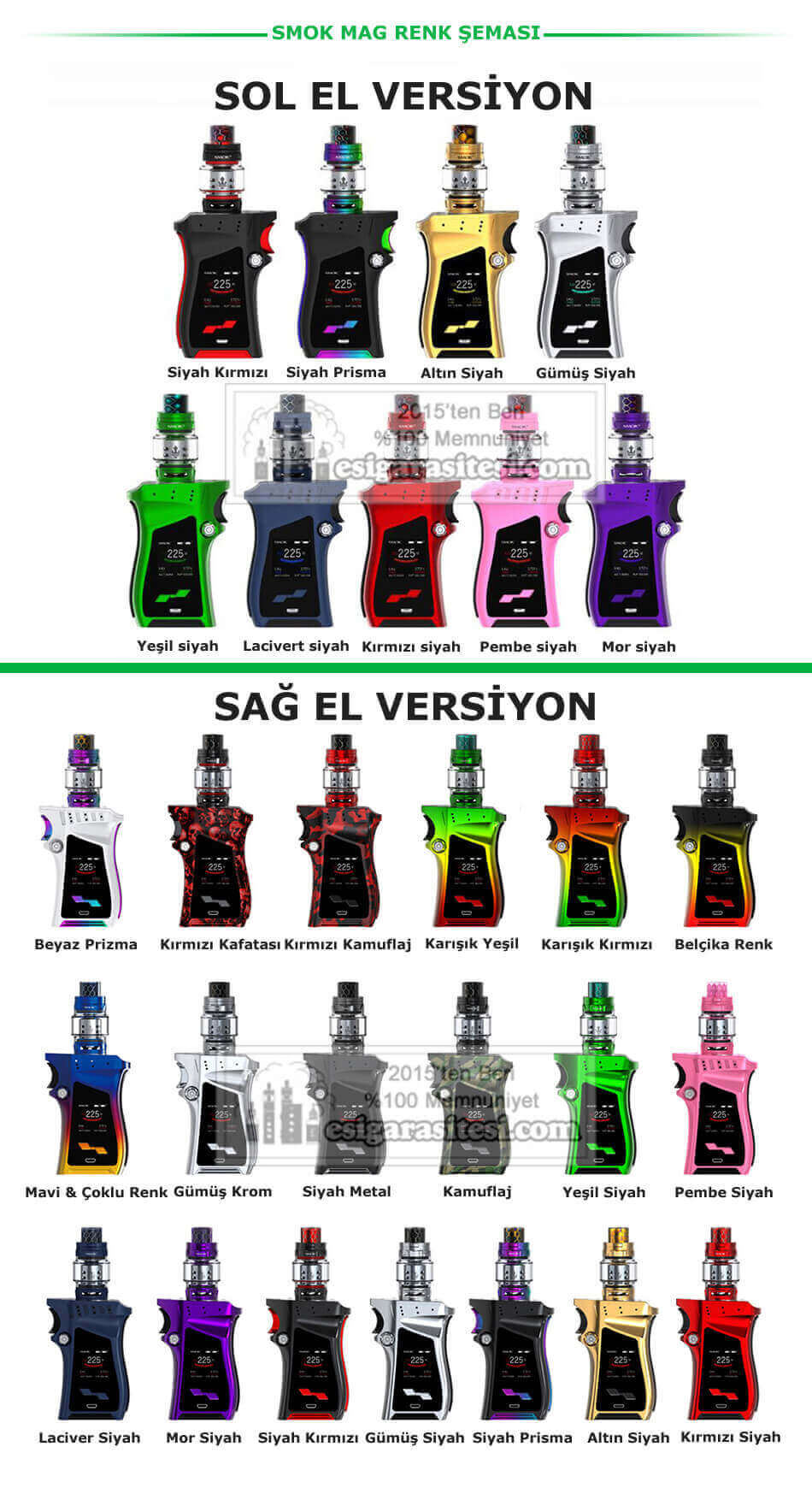 Smok Mag Kit Renk Çeşitleri Smok Mag Kit Renk Çeşitleri